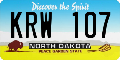 ND license plate KRW107