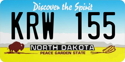 ND license plate KRW155
