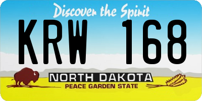 ND license plate KRW168