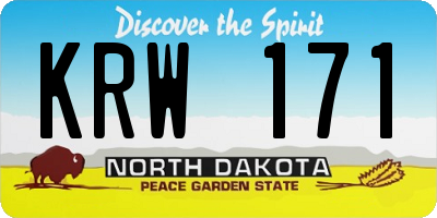 ND license plate KRW171