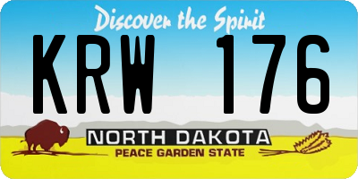 ND license plate KRW176