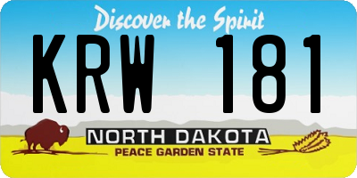 ND license plate KRW181
