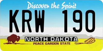 ND license plate KRW190