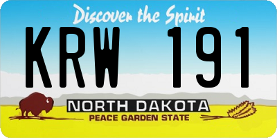 ND license plate KRW191