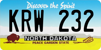 ND license plate KRW232
