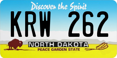 ND license plate KRW262