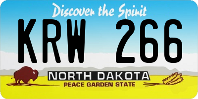ND license plate KRW266