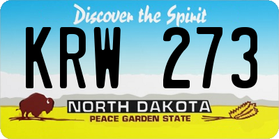 ND license plate KRW273
