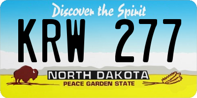 ND license plate KRW277