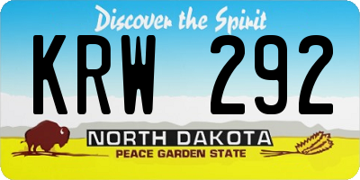 ND license plate KRW292