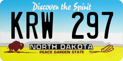 ND license plate KRW297