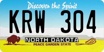 ND license plate KRW304
