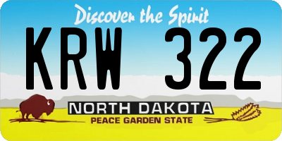 ND license plate KRW322