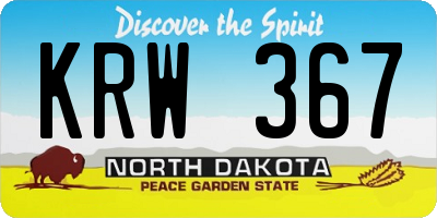 ND license plate KRW367