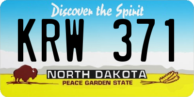 ND license plate KRW371