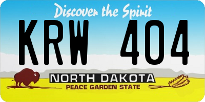 ND license plate KRW404