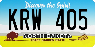 ND license plate KRW405
