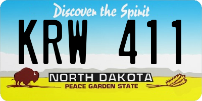 ND license plate KRW411
