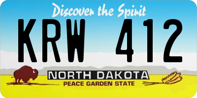 ND license plate KRW412