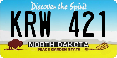 ND license plate KRW421