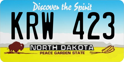 ND license plate KRW423