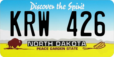 ND license plate KRW426