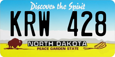 ND license plate KRW428