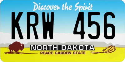 ND license plate KRW456