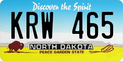 ND license plate KRW465
