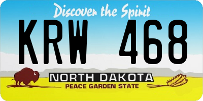 ND license plate KRW468