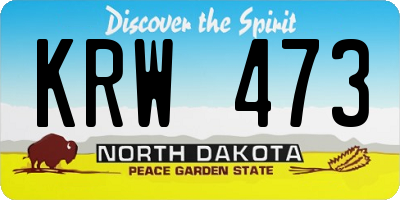 ND license plate KRW473