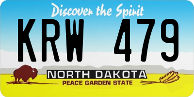 ND license plate KRW479