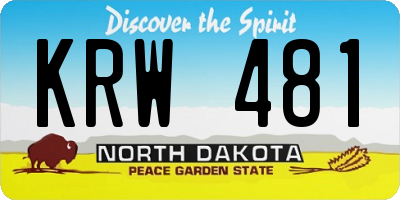 ND license plate KRW481