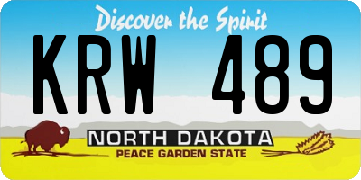 ND license plate KRW489