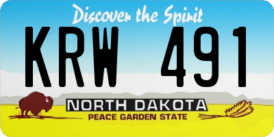 ND license plate KRW491