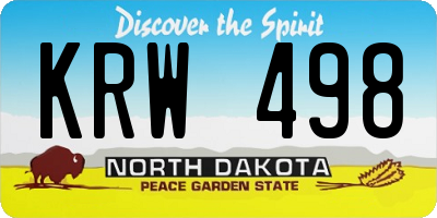 ND license plate KRW498