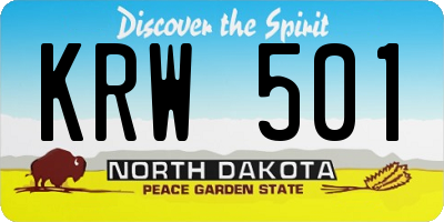 ND license plate KRW501