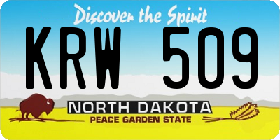 ND license plate KRW509
