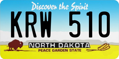 ND license plate KRW510