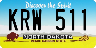 ND license plate KRW511