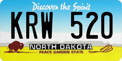 ND license plate KRW520