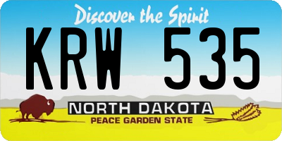ND license plate KRW535