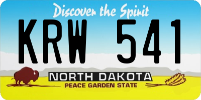 ND license plate KRW541