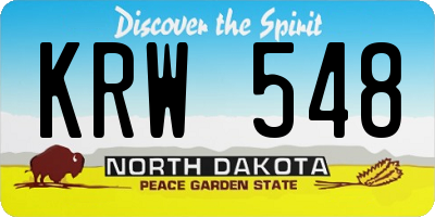 ND license plate KRW548