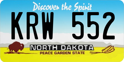 ND license plate KRW552