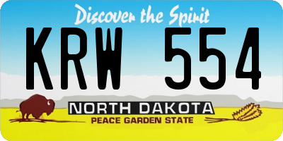 ND license plate KRW554