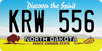 ND license plate KRW556