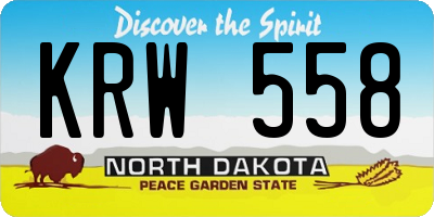 ND license plate KRW558