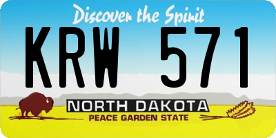 ND license plate KRW571