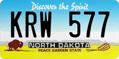 ND license plate KRW577